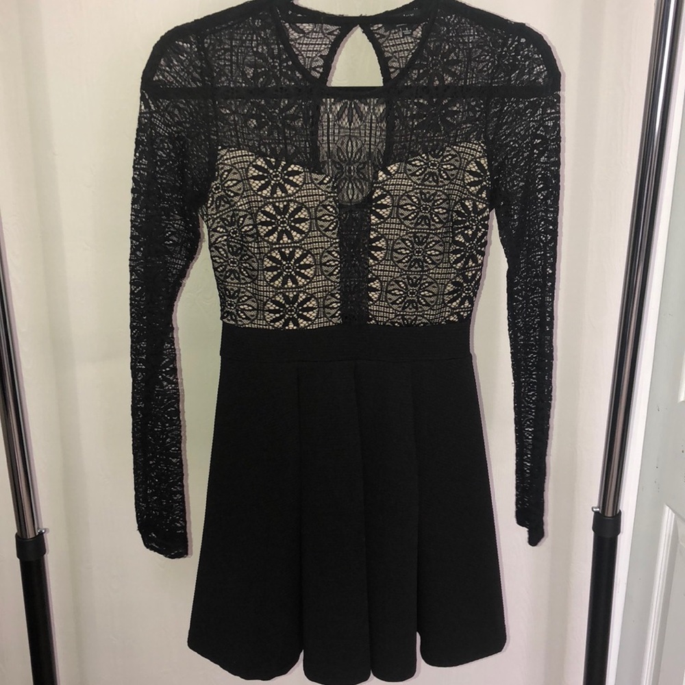 BLACK lace Skater Dress